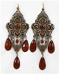 brown acrylic dangle earrings
